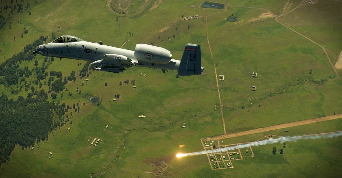A-10-pilot fires off a flare while diving into a high-angle firing position during a training exercise