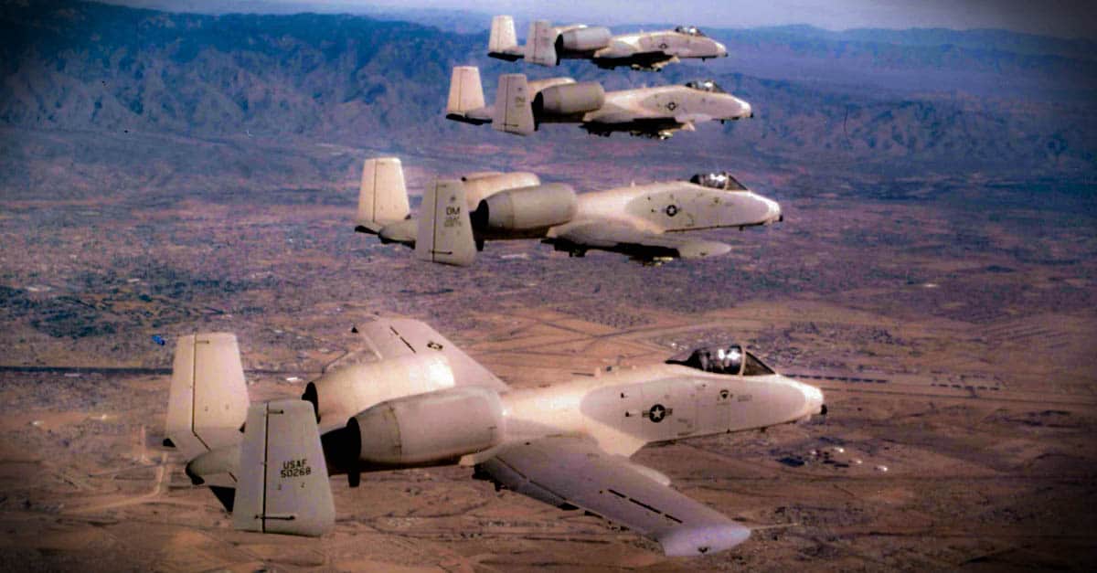 A-10_Formation of Fairchild Republic A-10As-1977