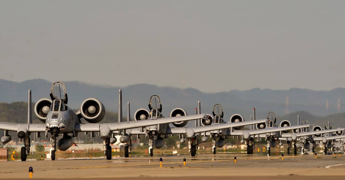 A-10_Nine A-10C Thunderbolt II aircraft at Osan Air Base