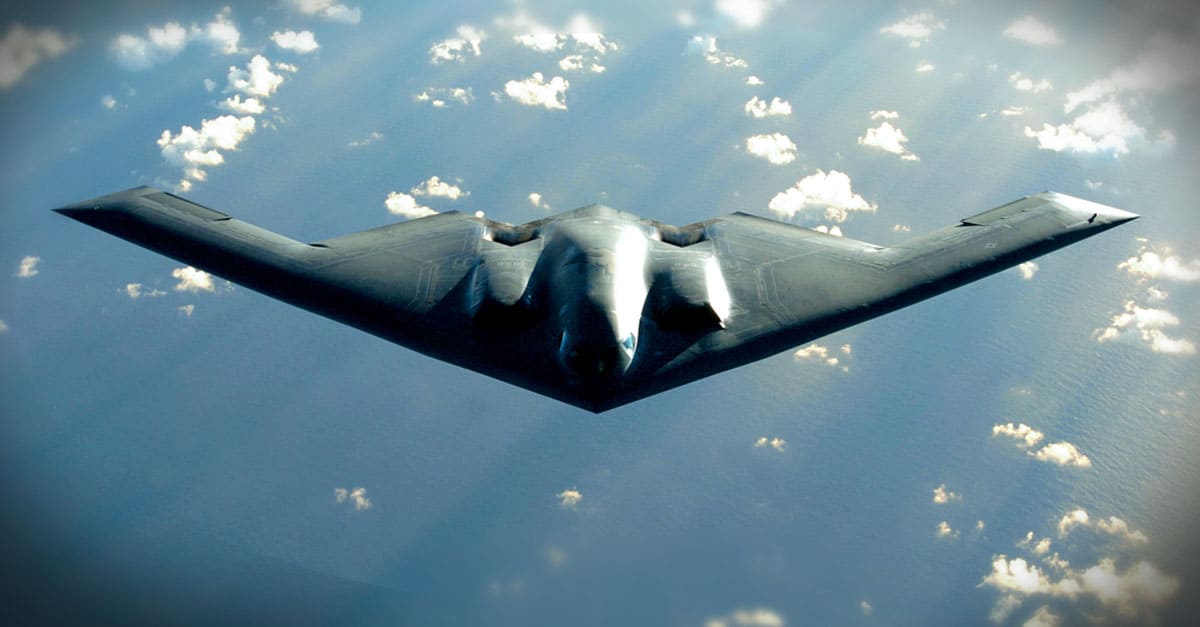 B-2-A B-2 Spirit bomber soars Pacific Ocean